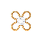 Rosec Jewels-Moissanite Solitaire Flower Cartilage Earring with Gold Beads