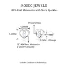 Rosec Jewels-Pear Moissanite Gold Heart Earring for Helix Piercing