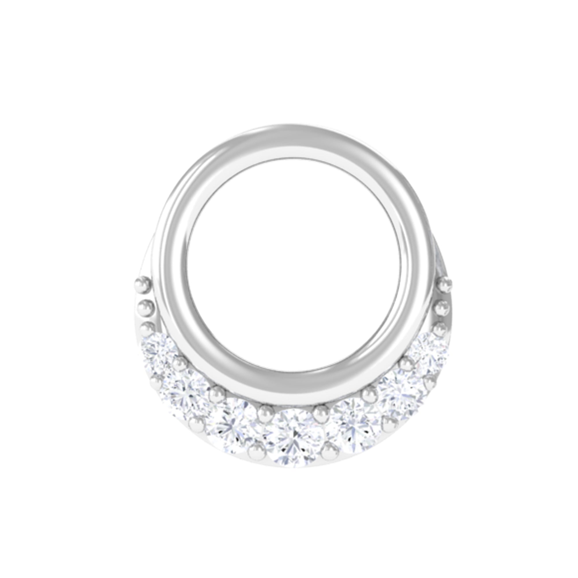 Rosec Jewels-Moissanite Open Circle Minimal Earring for Cartilage Piercing