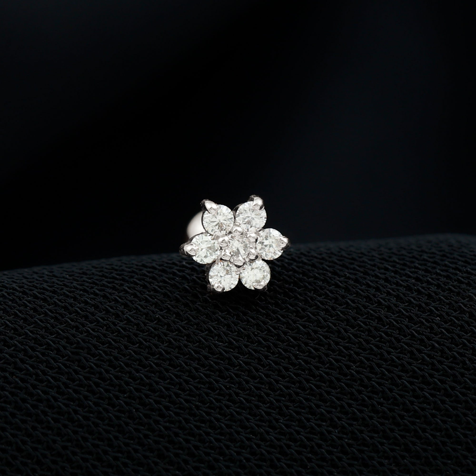 Rosec Jewels-Natural Diamond Flower Cartilage Earring