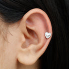 Rosec Jewels-Cute Diamond Love Heart Earring for Helix Piercing