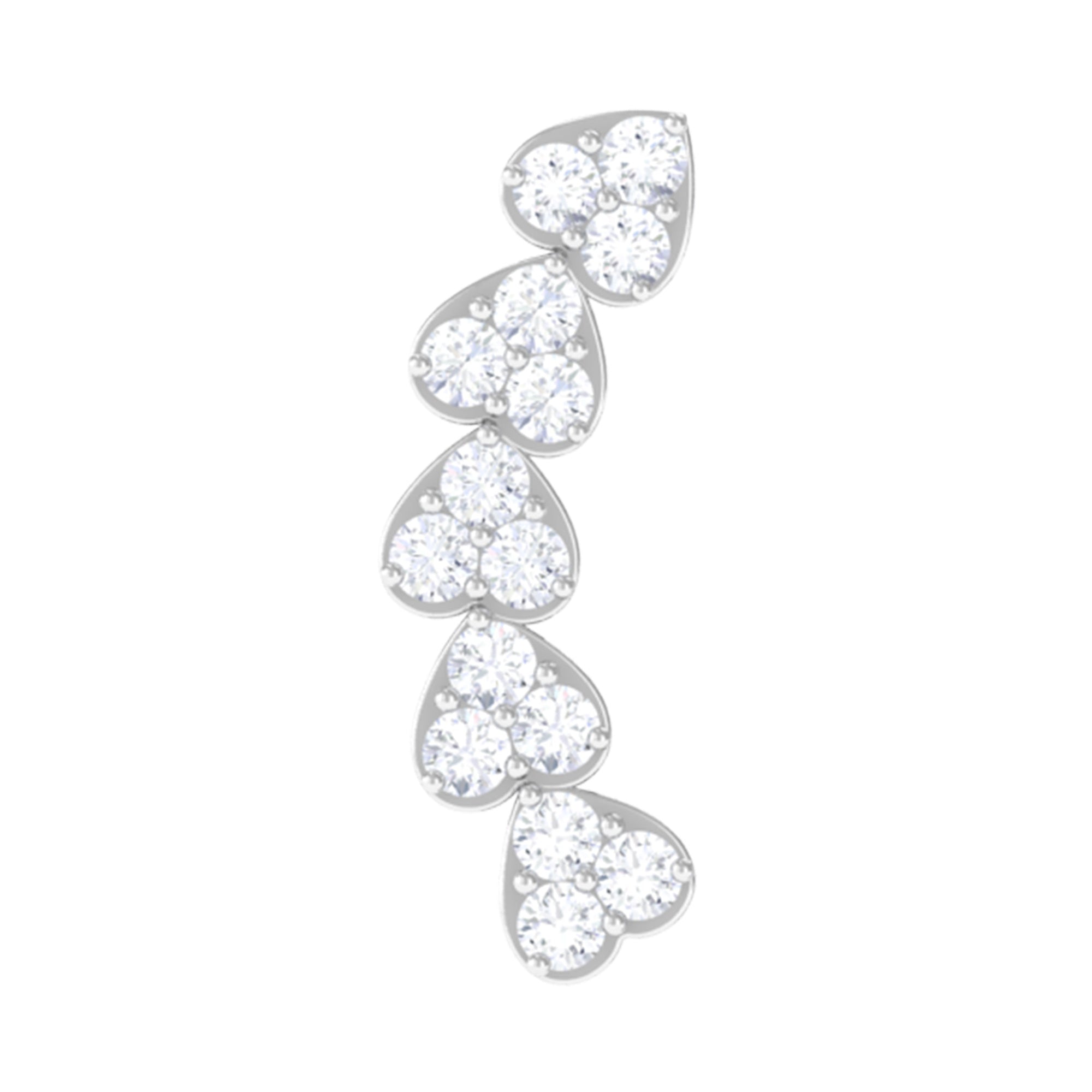 Rosec Jewels-Real Diamond Heart Crawler Earring for Helix Piercing