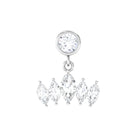 Rosec Jewels-Marquise Moissanite Crown Dangle Earring for Cartilage Piercing