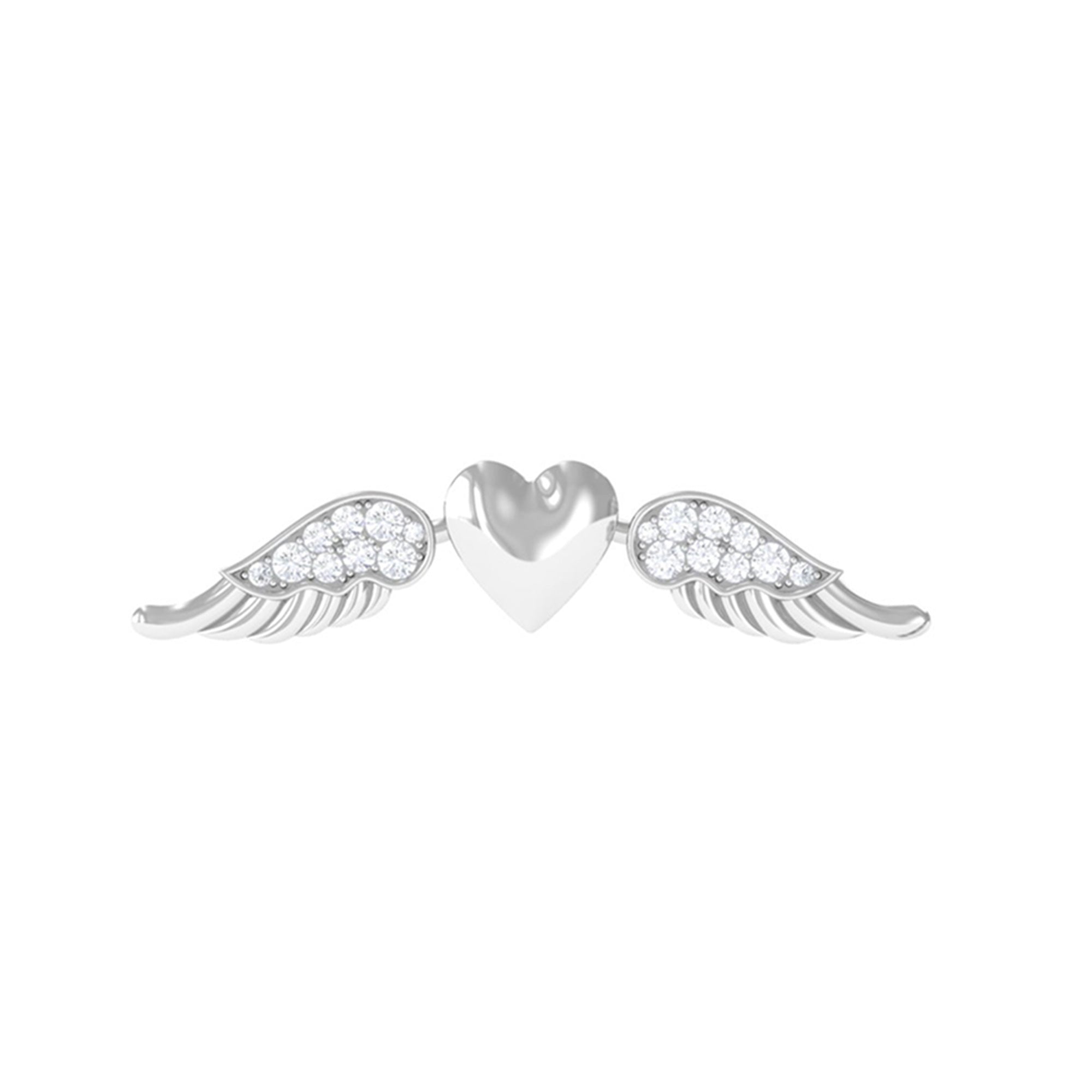 Rosec Jewels-Moissanite Heart Wing Climber Earring for Cartilage Piercing