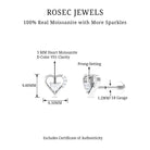 Rosec Jewels-Heart Shape Moissanite Earring for Cartilage Piercing