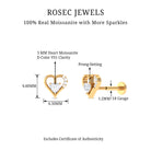 Rosec Jewels-Heart Shape Moissanite Earring for Cartilage Piercing