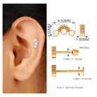 Rosec Jewels-Moissanite 3 Stone Curved Crawler Earring