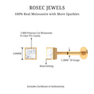 Rosec Jewels-Princess Cut Moissanite Solitaire Conch Earring