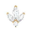 Rosec Jewels-Marquise and Round Moissanite Floral Conch Earring