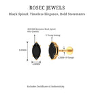 Rosec Jewels-Marquise Black Spinel Simple Solitaire Cartilage Earring