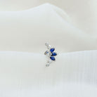 Rosec Jewels-Blue Sapphire and Moissanite Crawler Cartilage Earring