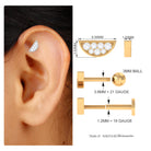 Rosec Jewels-Simple Moissanite Half Circle Earring for Helix Piercing