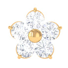 Rosec Jewels-Round Moissanite Simple Flower Earring for Conch Piercing