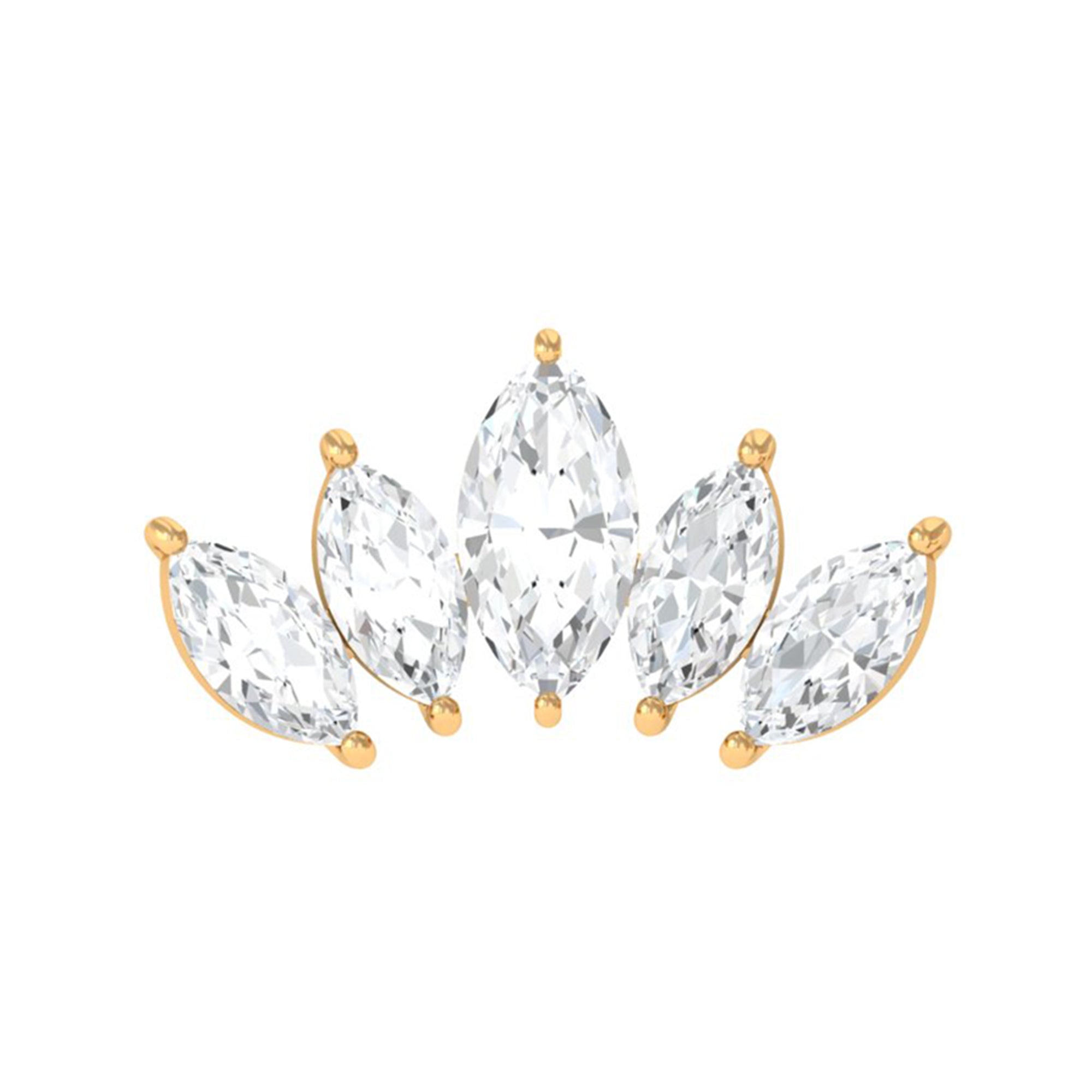 Rosec Jewels-Genuine Marquise Diamond Leaf Helix Earring