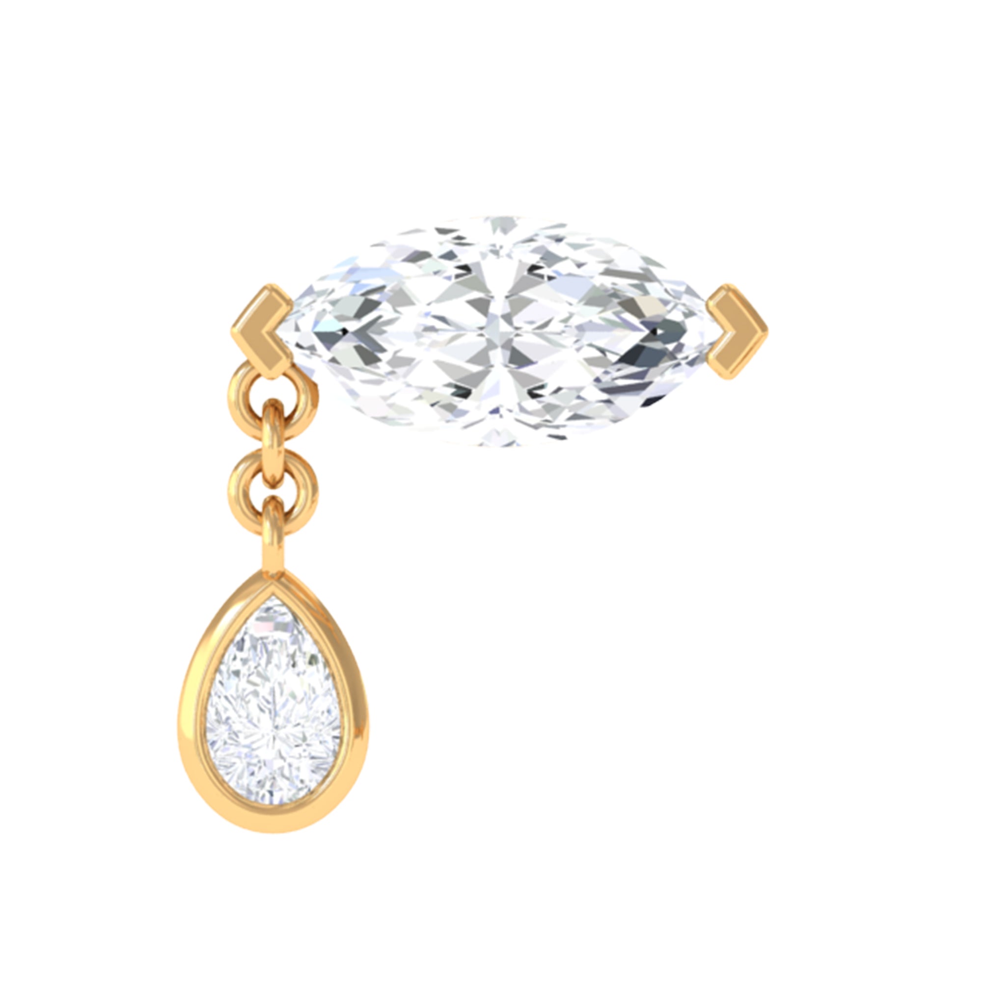 Rosec Jewels-Real Marquise Diamond Cartilage Drop Earring