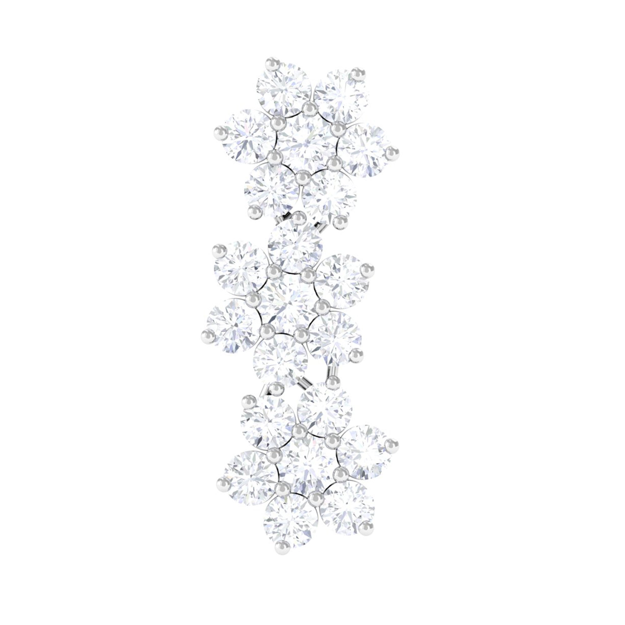 Rosec Jewels-Certified Moissanite Floral Ear Climber Earring