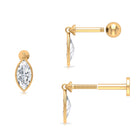 Rosec Jewels-Marquise Moissanite Dangly Earring for Cartilage Piercing