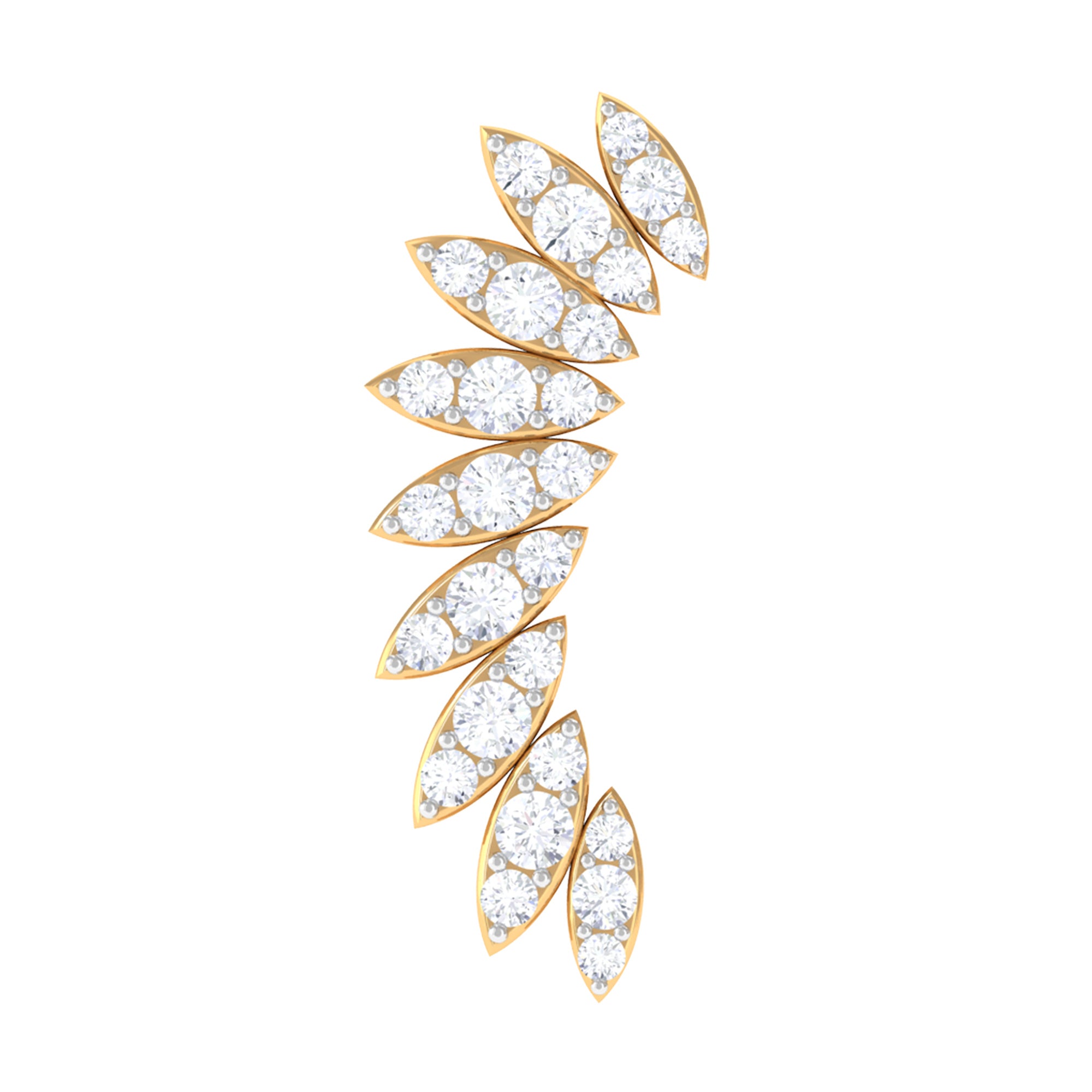 Rosec Jewels-Natural Diamond Wing Crawler Earring for Helix Piercing