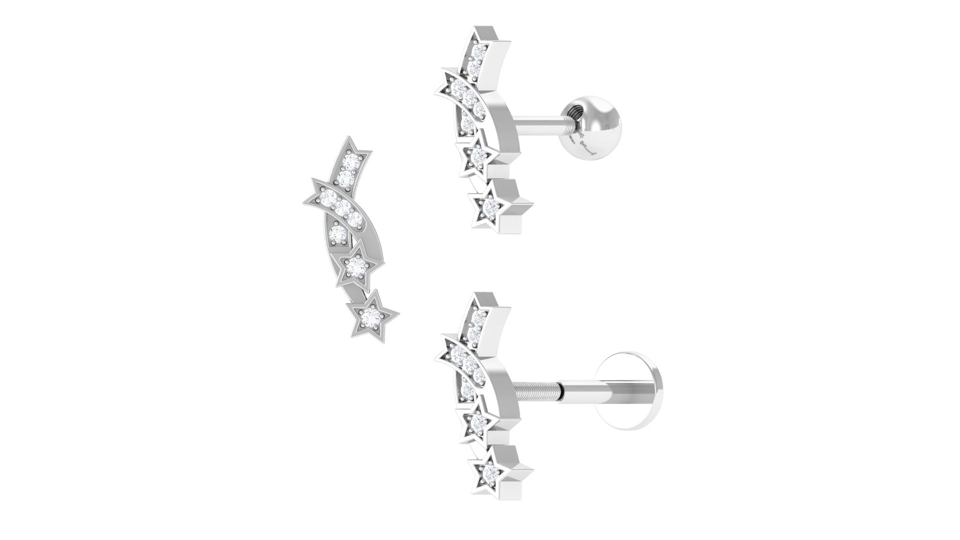 Rosec Jewels-Unique Diamond Star Celestial Climber Earring