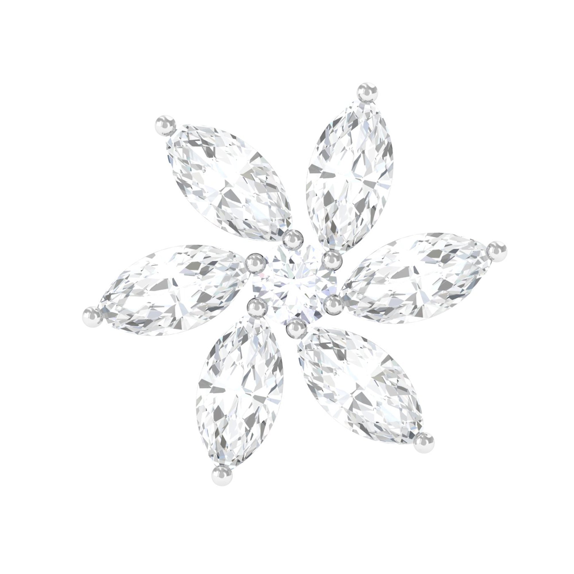 Rosec Jewels-Marquise Moissanite Flower Earring for Cartilage Piercing