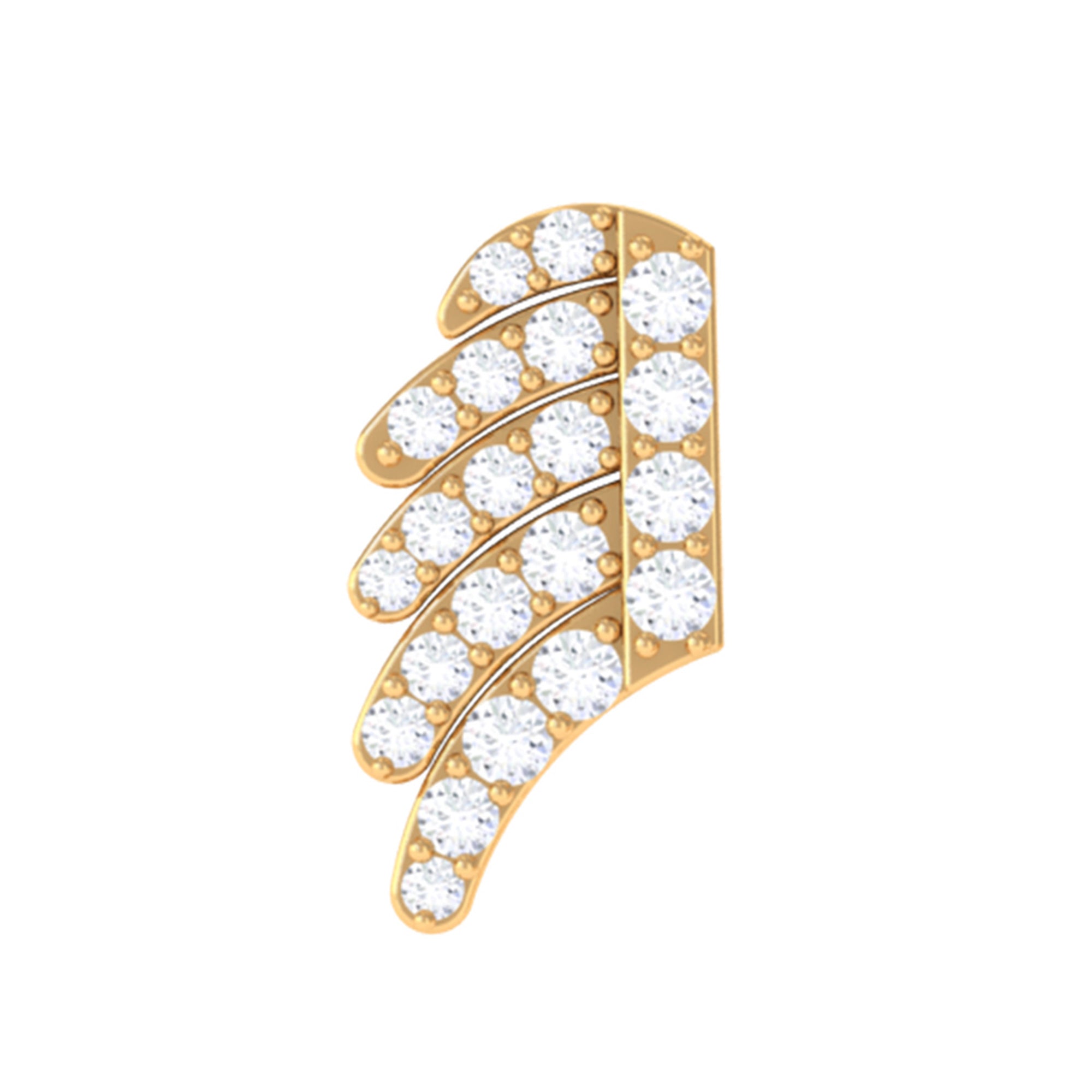 Rosec Jewels-Certified Moissanite Gold Wing Cartilage Earring