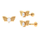 Rosec Jewels-Round Moissanite Bird Earring for Helix Piercing