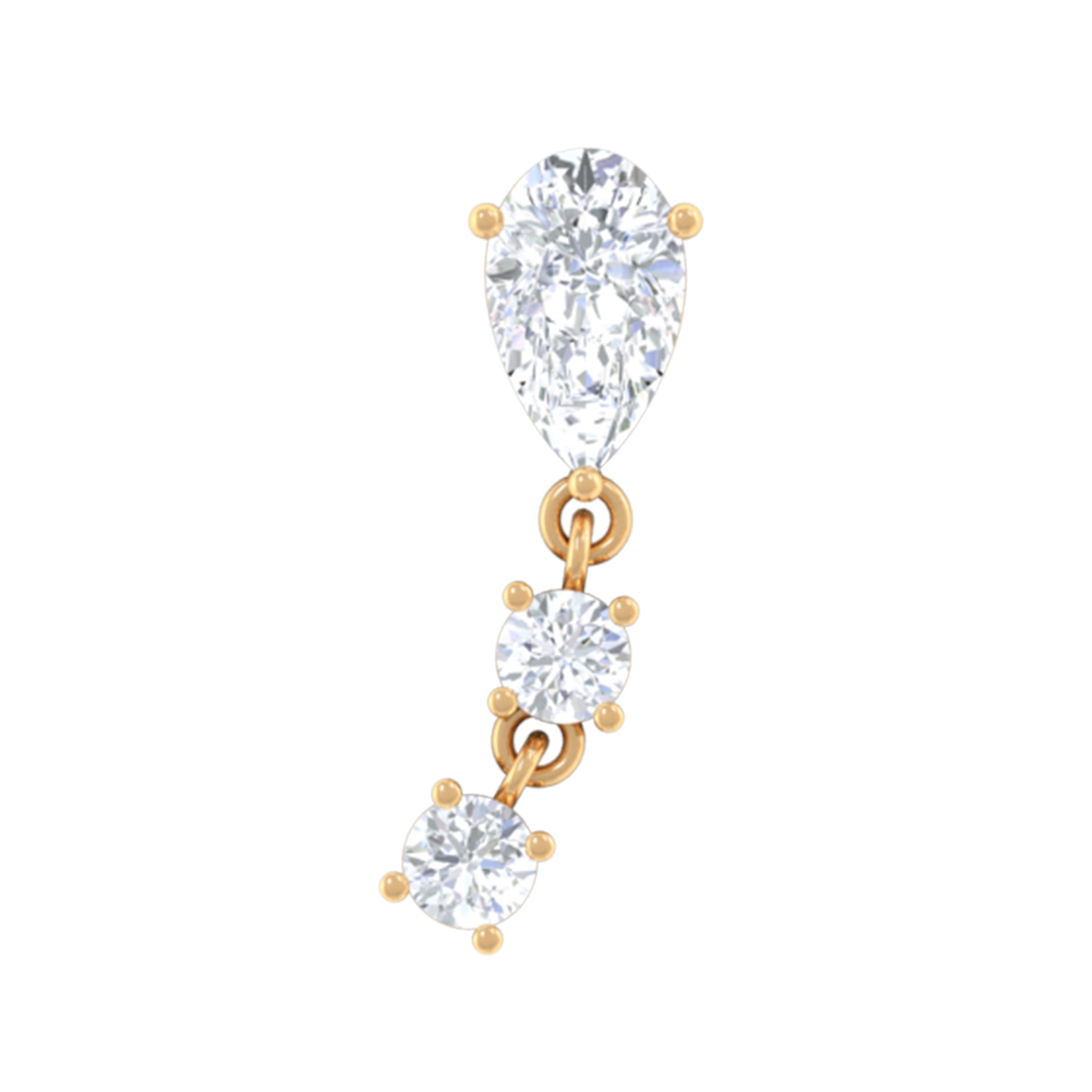 Rosec Jewels-Minimal Diamond Dangle Earring for Helix Piercing