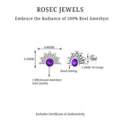 Rosec Jewels-Bezel Set Round Amethyst Sunburst Helix Earring