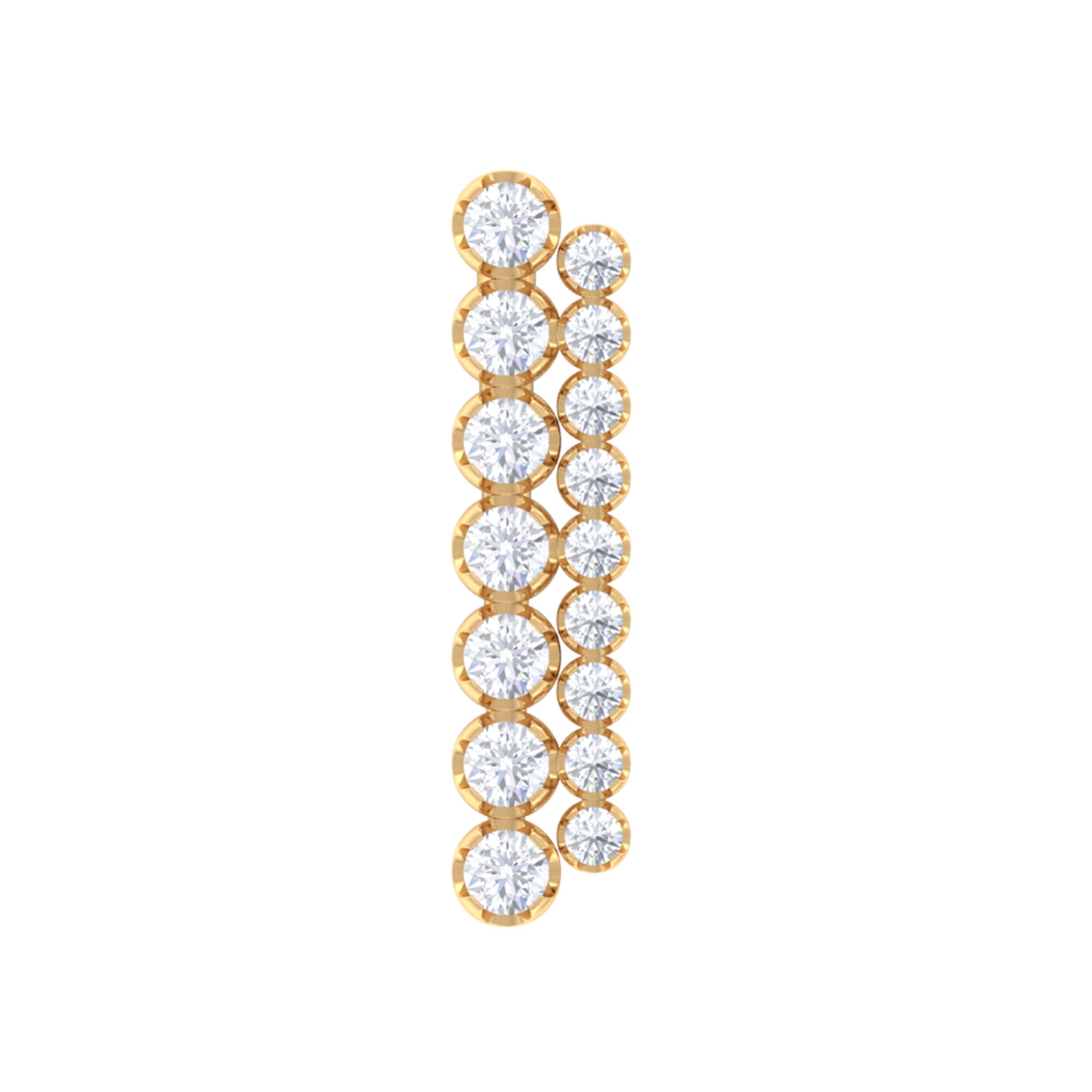 Rosec Jewels-Round Cut Moissanite Climber Earring in Gold