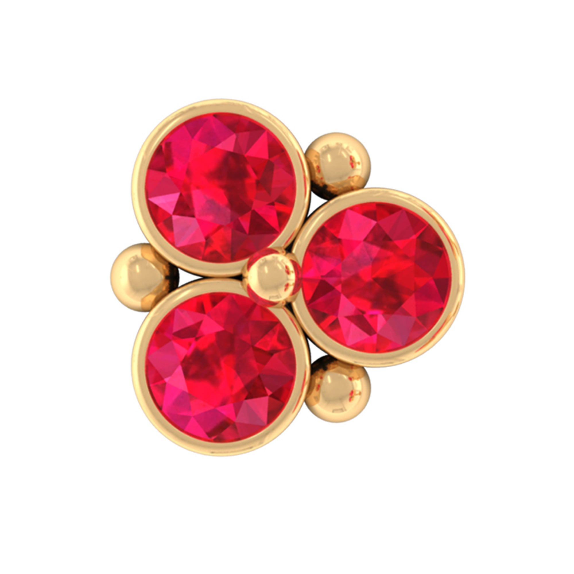 Rosec Jewels-Created Ruby Trio Cartilage Earring in Gold