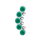 Rosec Jewels-Natural Emerald Curved Climber Earring for Helix Piercing in Gold