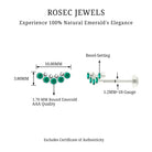 Rosec Jewels-Natural Emerald Curved Climber Earring for Helix Piercing in Gold