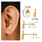 Rosec Jewels-Bezel Set Ethiopian Opal Conch Stud Earring with Beaded Gold