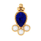 Rosec Jewels-Blue Sapphire and Diamond Tragus Earring with Beaded Gold