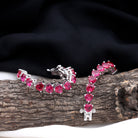 Heart Shape Lab Grown Ruby Tennis Bracelet Lab Created Ruby - ( AAAA ) - Quality - Rosec Jewels