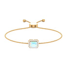 2.25 CT Octagon Cut Ethiopian Opal and Diamond Bolo Chain Bracelet Ethiopian Opal - ( AAA ) - Quality - Rosec Jewels