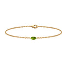 3X6 MM Marquise Cut Solitaire Peridot East West Chain Bracelet Peridot - ( AAA ) - Quality - Rosec Jewels