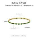 Round Shape Lab Grown Emerald Tennis Bracelet Lab Created Emerald - ( AAAA ) - Quality - Rosec Jewels