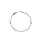 Freshwater Pearl and Moissanite Station Chain Bracelet Freshwater Pearl - ( AAA ) - Quality - Rosec Jewels