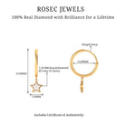 Diamond Celestial Hoop Drop Earrings with Milgrain Details Diamond - ( HI-SI ) - Color and Clarity - Rosec Jewels