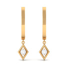 Diamond Drop Hoop Earrings in Geometric Design Diamond - ( HI-SI ) - Color and Clarity - Rosec Jewels