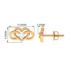 Diamond Infinity Heart Earrings For Women Diamond - ( HI-SI ) - Color and Clarity - Rosec Jewels