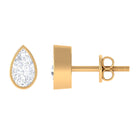 Pear Cut Natural Diamond Solitaire Stud Earrings Diamond - ( HI-SI ) - Color and Clarity - Rosec Jewels