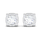 3.75 CT Moissanite Vintage Inspired Halo Stud Earrings Moissanite - ( D-VS1 ) - Color and Clarity - Rosec Jewels