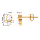 Contemporary Zircon Cluster Stud Earrings in Bezel Setting Zircon - ( AAAA ) - Quality - Rosec Jewels