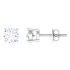 Certified Zircon Solitaire Stud Earrings with Screw Back Zircon - ( AAAA ) - Quality - Rosec Jewels