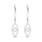 3/4 CT Round Zircon Evil Eye Hoop Drop Earrings in Gold Zircon - ( AAAA ) - Quality - Rosec Jewels