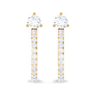 Cubic Zirconia Minimal Half Hoop Earrings Zircon - ( AAAA ) - Quality - Rosec Jewels