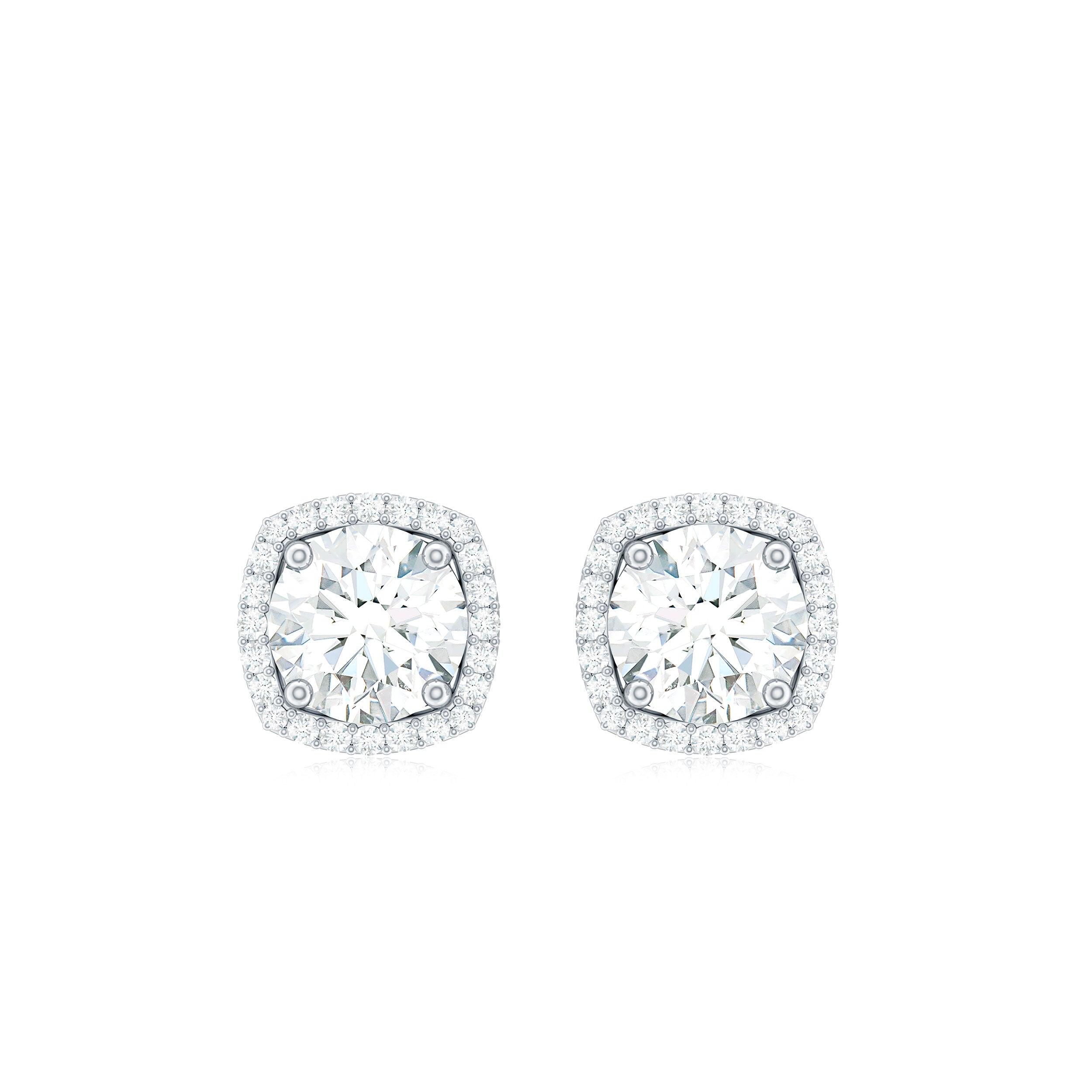 Rosec Jewels-2.25 CT Round Cut Zircon Cocktail Halo Stud Earrings