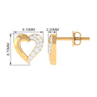 1/4 CT Genuine Diamond Heart Stud Earrings Diamond - ( HI-SI ) - Color and Clarity - Rosec Jewels